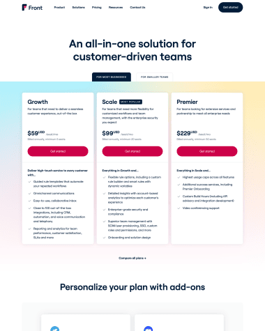 front-pricing-page