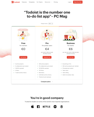 todoist-pricing-page