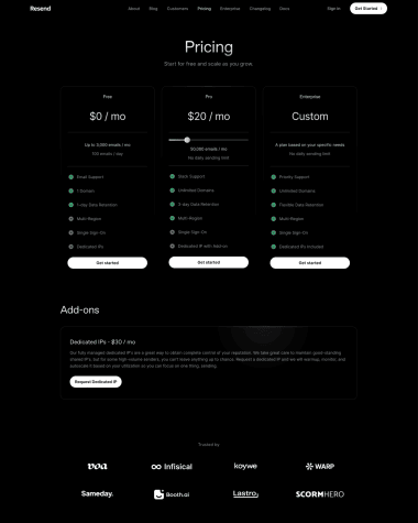 resend-pricing-page