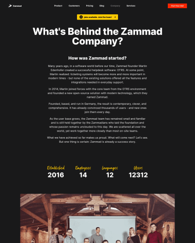 zammad-about-us-page