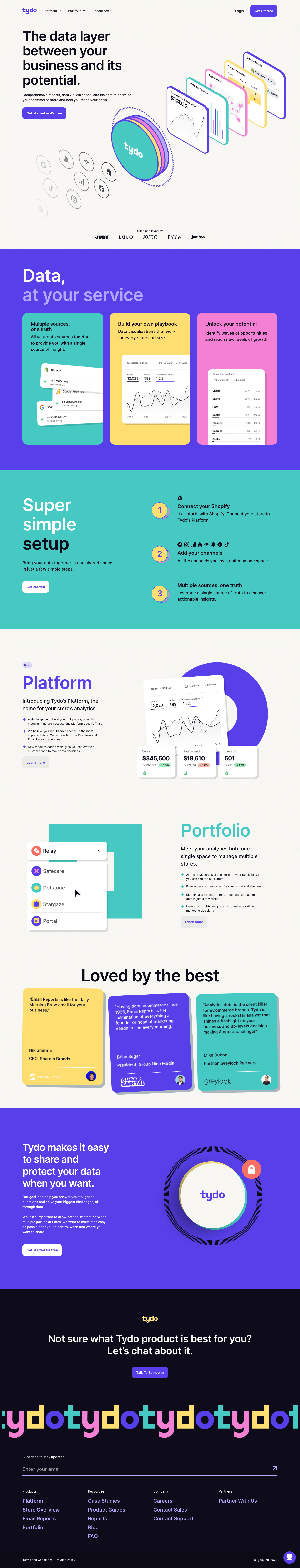 Tydo SaaS landing page screenshot