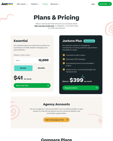 justuno-pricing-page