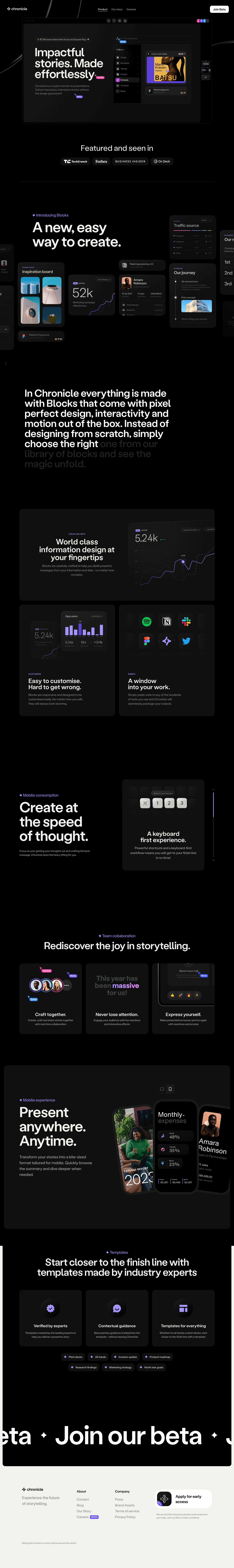 Chronicle page - SaaS Landing Page
