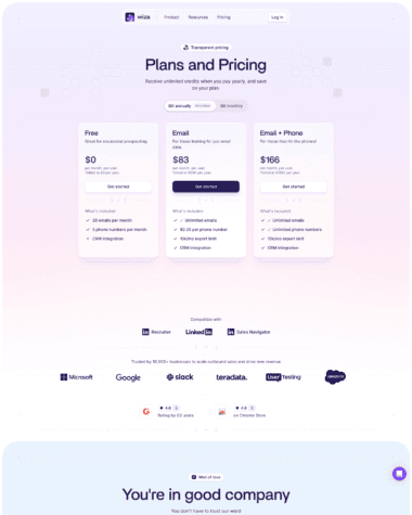 wiza-pricing-page