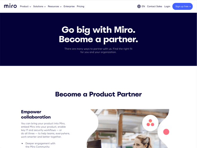 Miro affiliate landing page