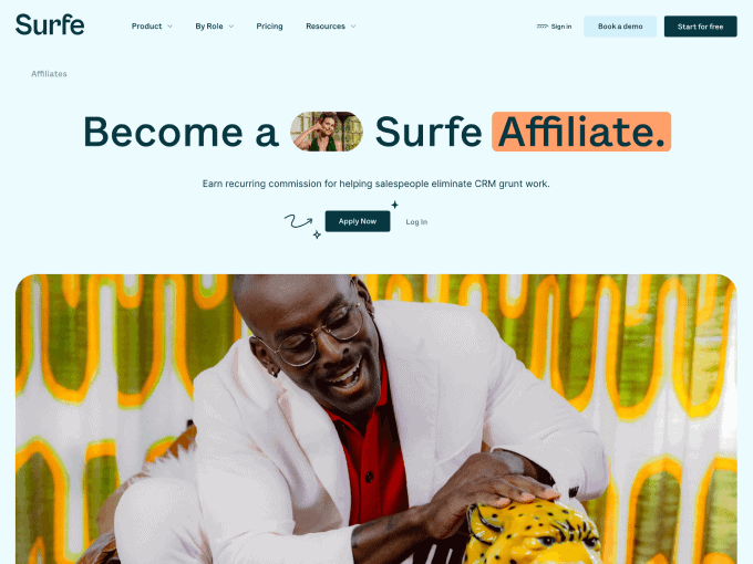 Surf affiliate landing page