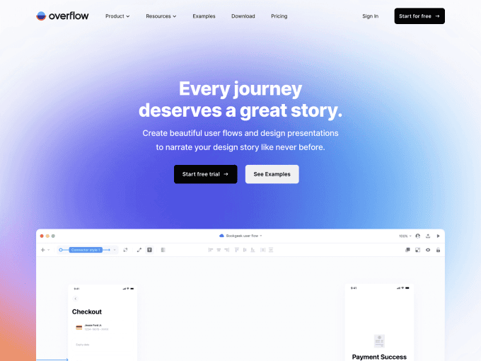 Overflow video landing page