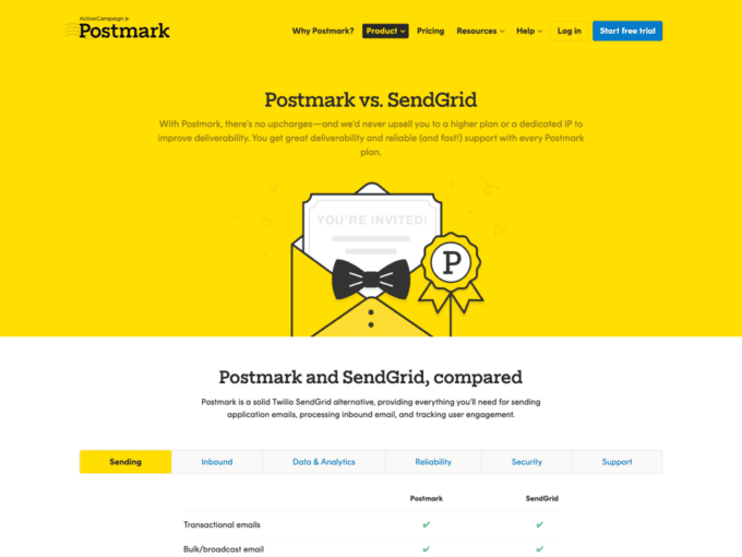 postmark comparison page