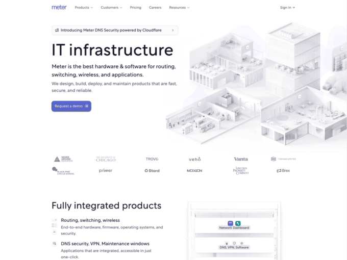 meter product landing page