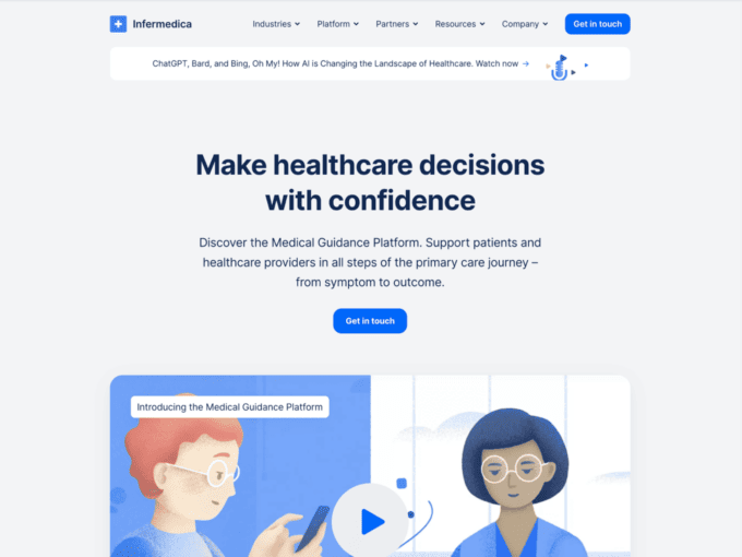 Infermedica product landing page