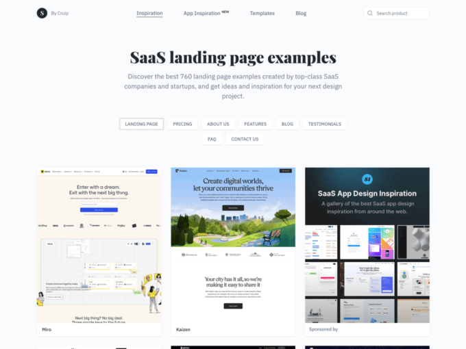 landing page galleries
