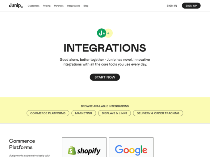 Junip integration page